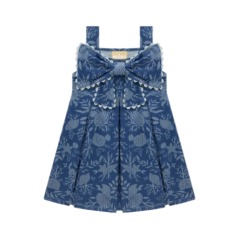 Vestido Milon Azul - Laço Frontal