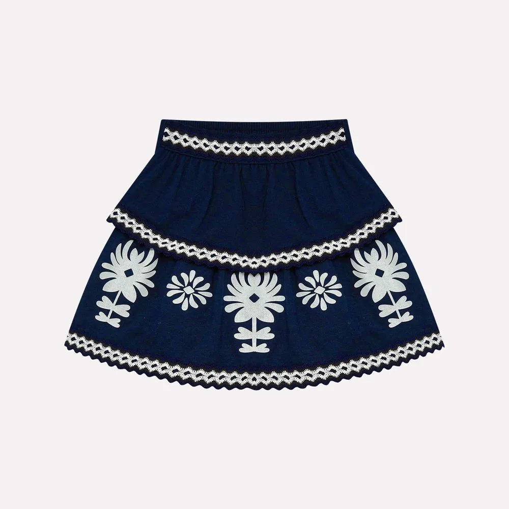 Conjunto Nanai Branco - Cropped  e Sai Longa