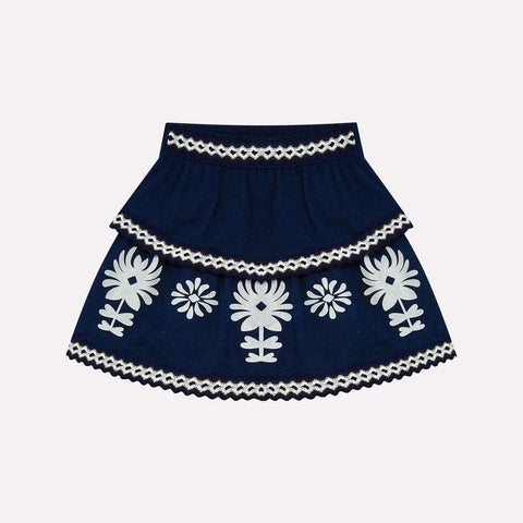 Conjunto Nanai Branco - Cropped  e Sai Longa