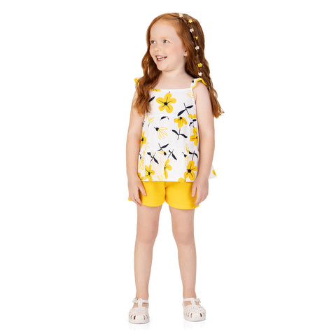 Conjunto Kyly - Laranja Florais