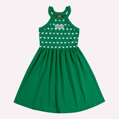 Vestido Kyly -   Corações de menina - Verde