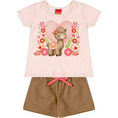 Conjunto Menina Kyly - Lhama Brown