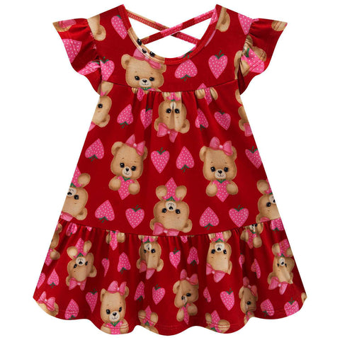 Vestido Kyly -  Ursinha Doce Morango
