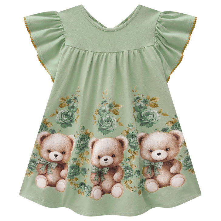 Vestido Milon - Ursinho Verde Matcha