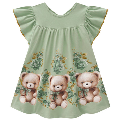 Vestido Milon - Ursinho Verde Matcha