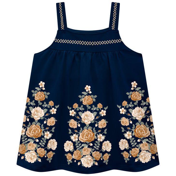 Conjunto Milon - floral Marinho
