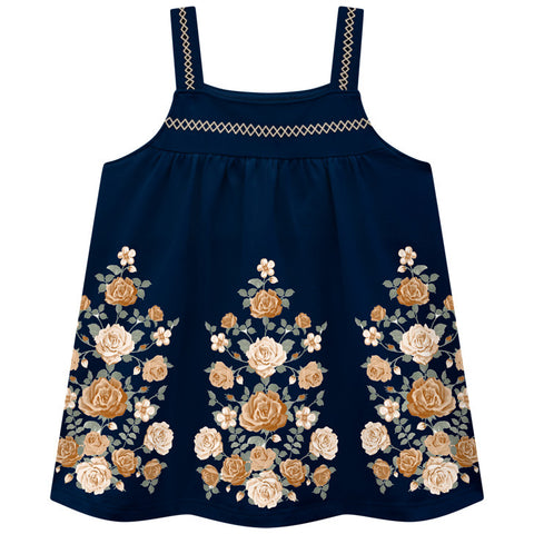 Conjunto Milon - floral Marinho