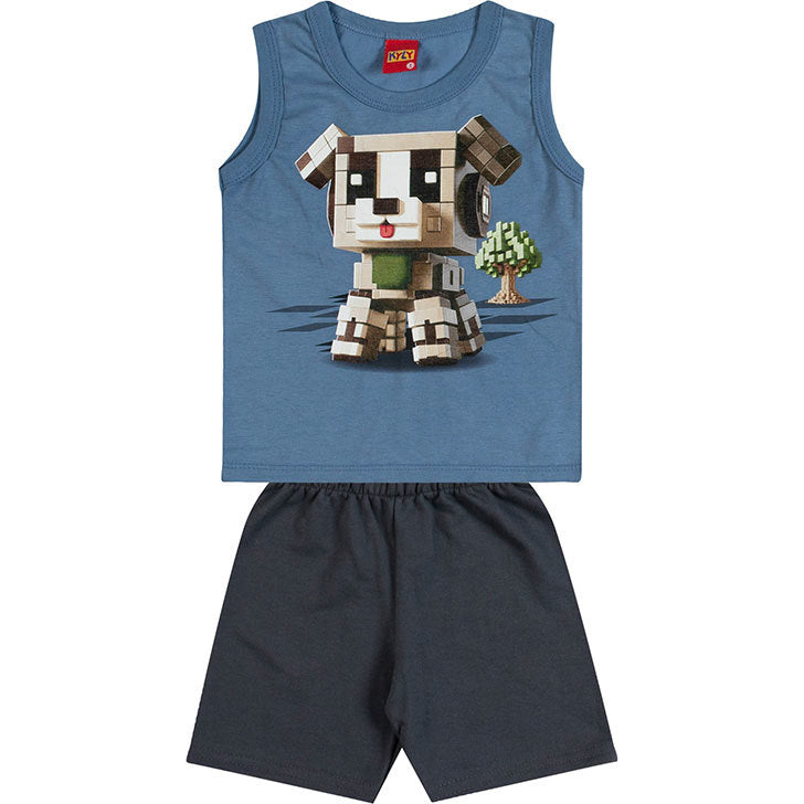 Conjunto Kyly Masculino - Dog Robô Azul