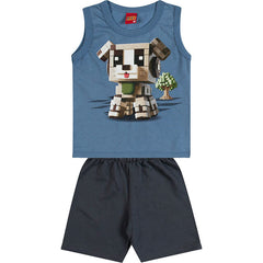 Conjunto Kyly Masculino - Dog Robô Azul