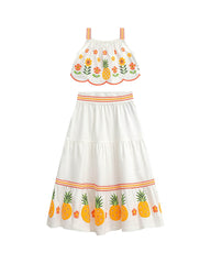 Conjunto Nanai Abacaxi - Cropped  e Sai Longa