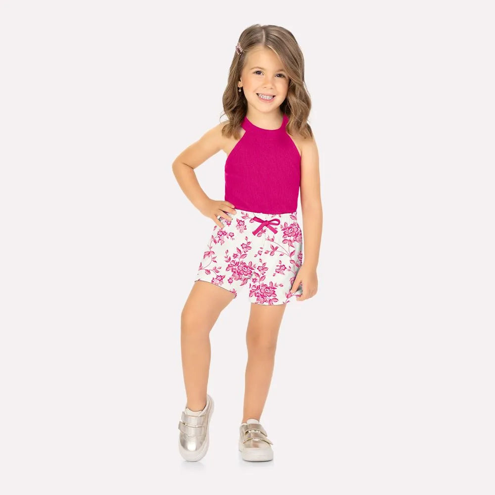 Conjunto Milon Infantil Menina Estampa Rosa