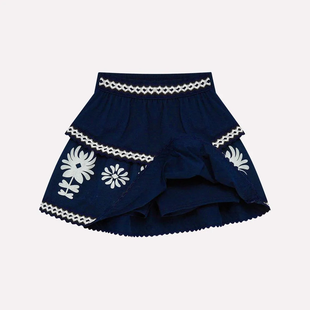 Conjunto Nanai Branco - Cropped  e Sai Longa
