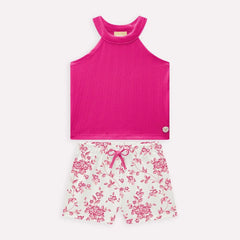 Conjunto Milon Infantil Menina Estampa Rosa