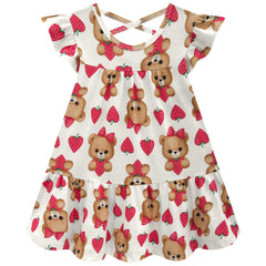 Vestido Kyly -  Ursinha Doce Morango