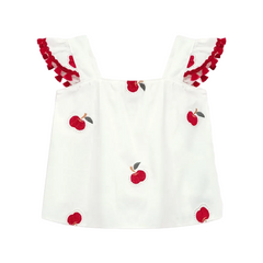 Conjunto Nanai Branco - Cerejinhas vermelhas