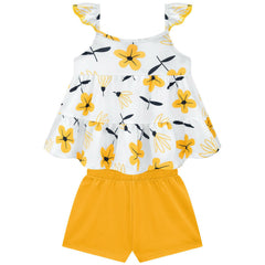 Conjunto Kyly - Laranja Florais