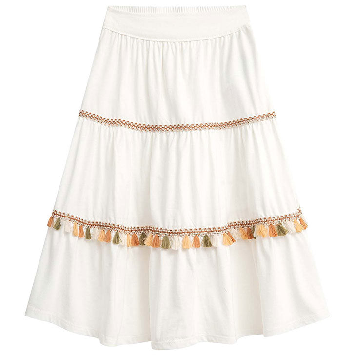 Conjunto Nanai Branco - Cropped  e Sai Longa