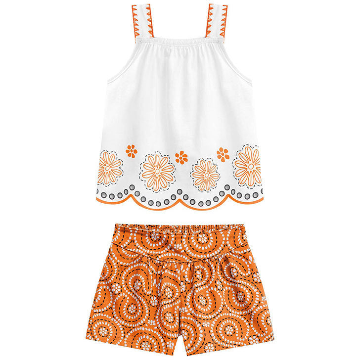 Conjunto Nanai Branco - Flores de Verão