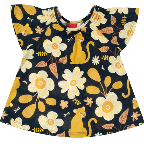 Conjunto Kyly - Menina Gatinho Floral