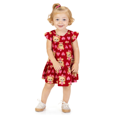 Vestido Kyly -  Ursinha Doce Morango