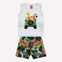 Conjunto Kyly Masculino - Bichinhos Safari White