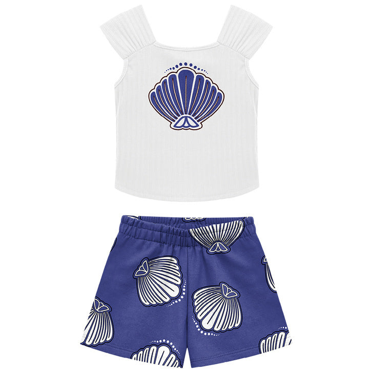 Conjunto Nanai Azul - Conchas marinhas