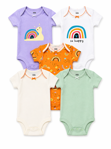Kit Body Kidz 5 Peças - Arco Iris love baby