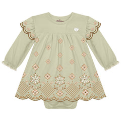 Vestido Milon - Flores verde chá