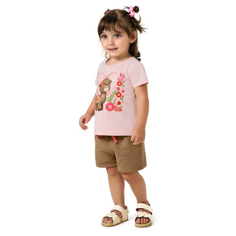 Conjunto Menina Kyly - Lhama Brown