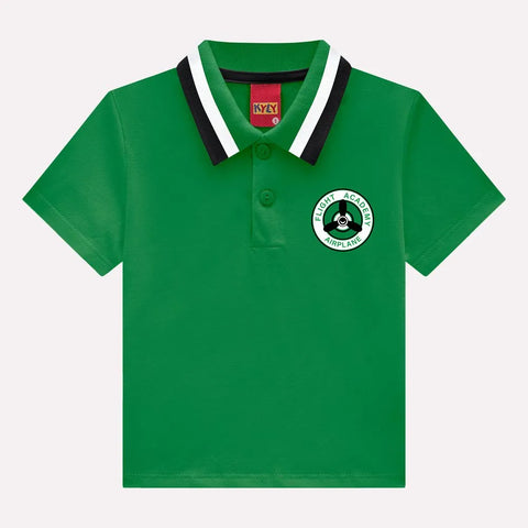 Conjunto Kyly Masculino -  Gola Polo Airplane Green